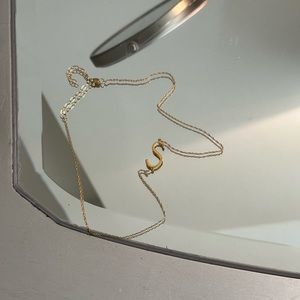 “S” Initial Necklace in Gold Vermeil